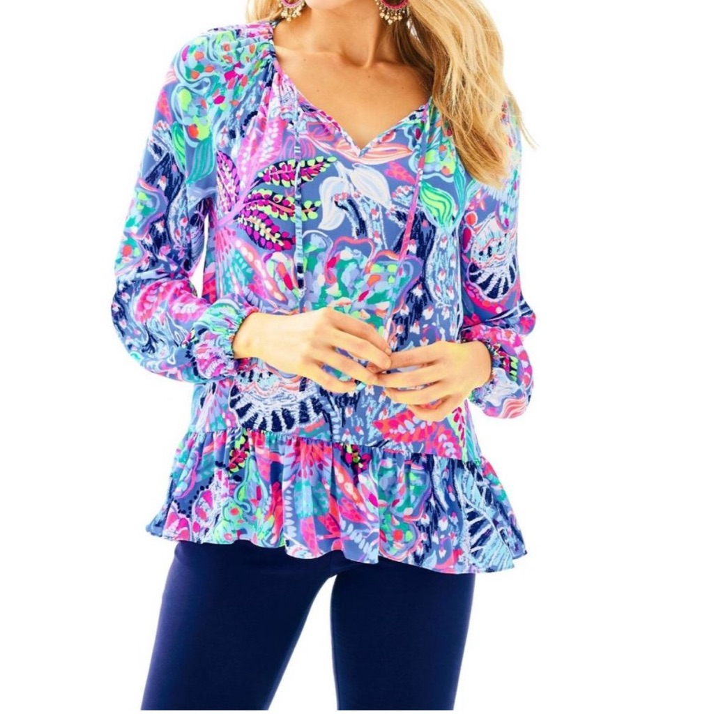 Lilly Pulitzer Tensley Top Fantasy Garden Size Small